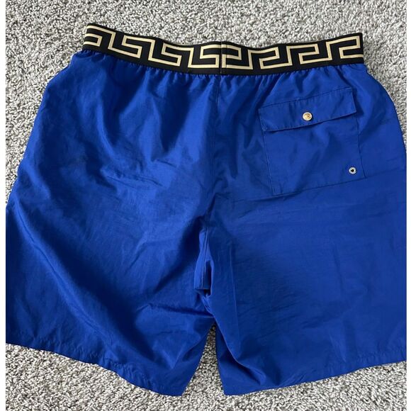 Versace Greca Border Medusa Blue Swim Shorts – Size 6 Medium (Boxed) - Picture 2 of 9